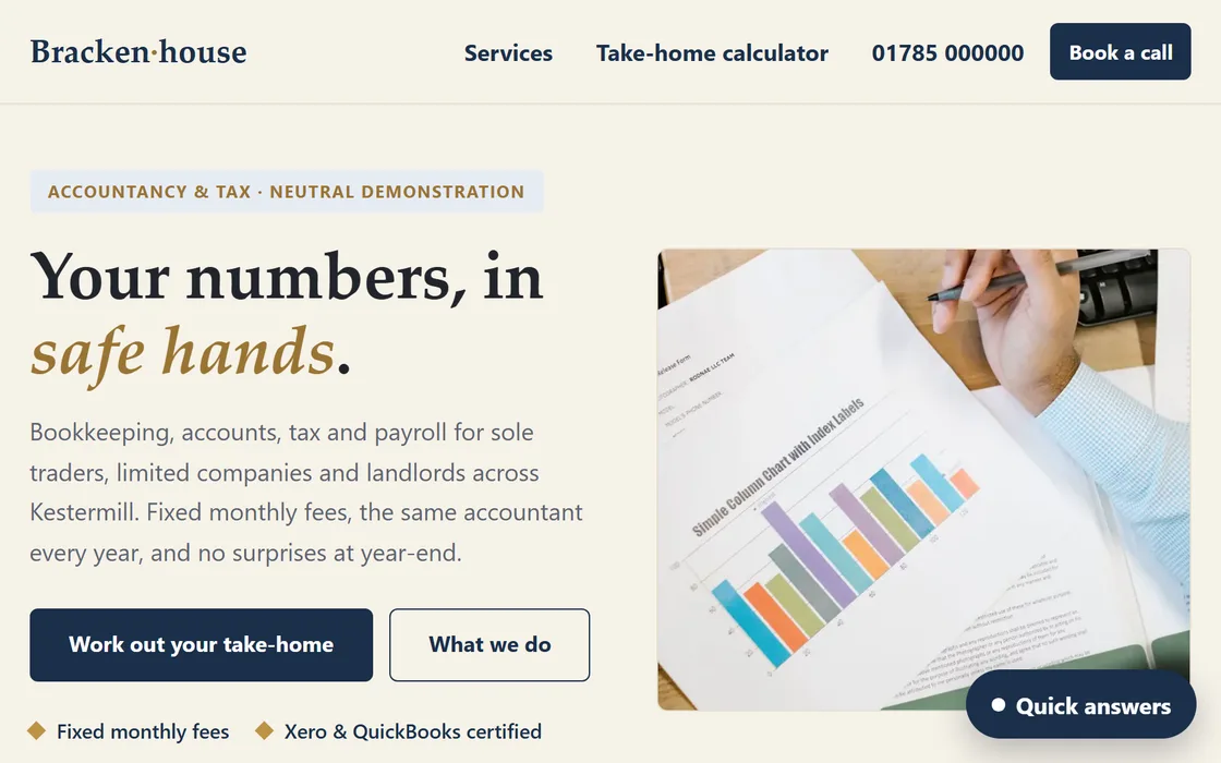 The Accountant demo homepage, captured from the running site