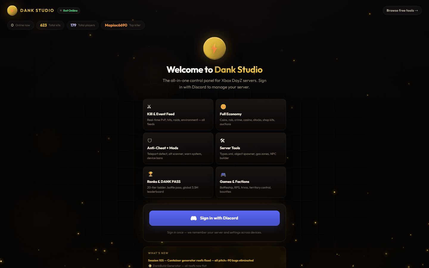 Dank Studio — DayZ Server Control Panel screenshot 1