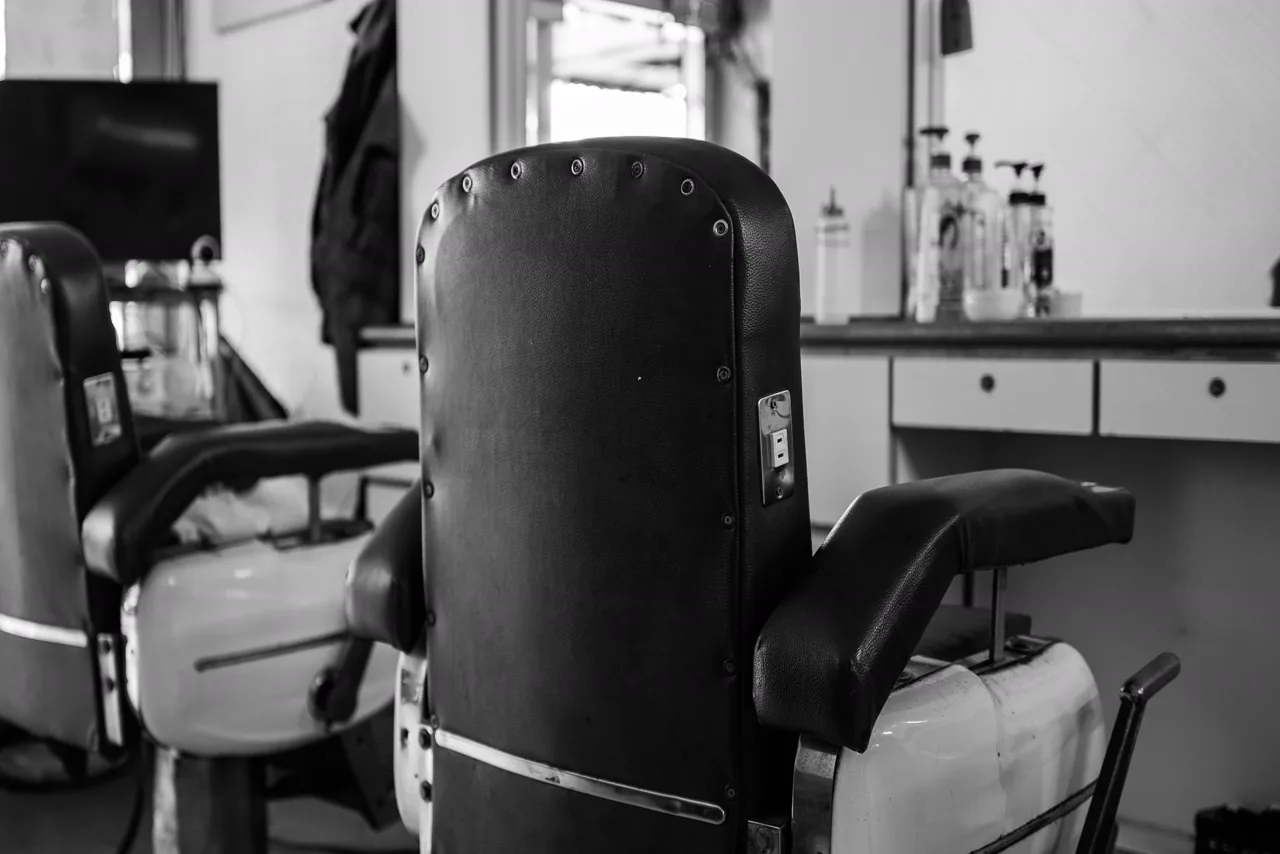 Hair being finished with a brush and dryer