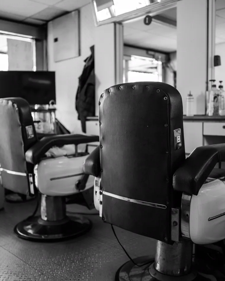 Fictional barber Kit in the studio