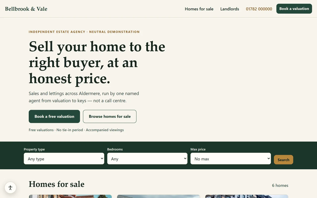 A real estate agent website we designed and built — open the live demo
