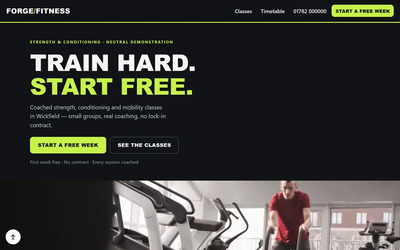 A real gym website we designed and built — open the live demo