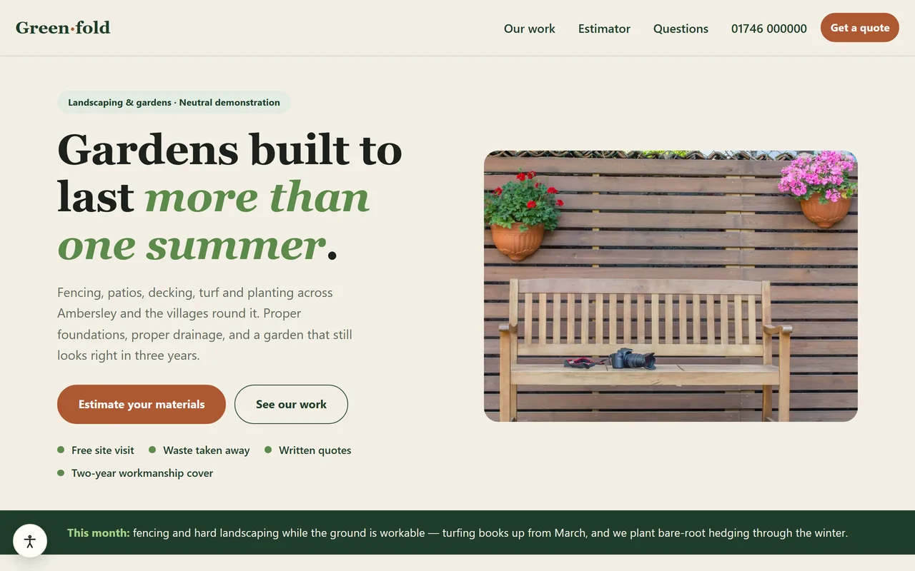 A real landscaper website we designed and built — open the live demo